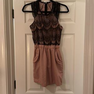 Adorable fitted lace onesie with pockets